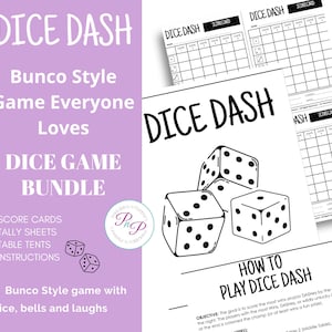 Dice Dash Game Printable | Bunco Style Dice Game | Group Party Game Night | Instant Download | Girls Night Out Dice Game