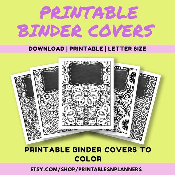 Printable Binder Covers Coloring Sheets Mandala 3 Coloring - Etsy