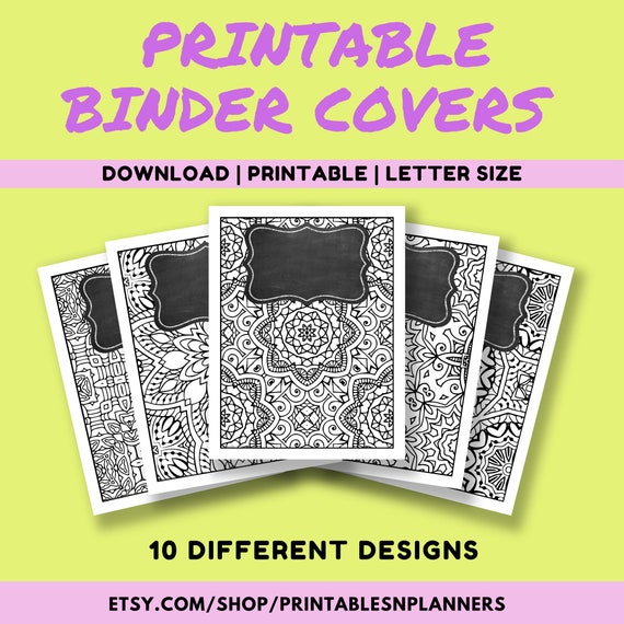 Printable Binder Covers Coloring Sheets Mandala 2 Coloring - Etsy