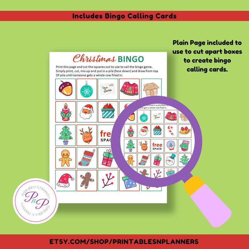 Christmas Printable Bingo Games for Family and Kids Bingo - Etsy