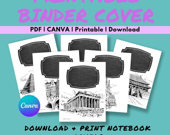 Travel Locations Printable Binder Covers, download, editable, notebook cover, planner cover, Travel Planner Cover,