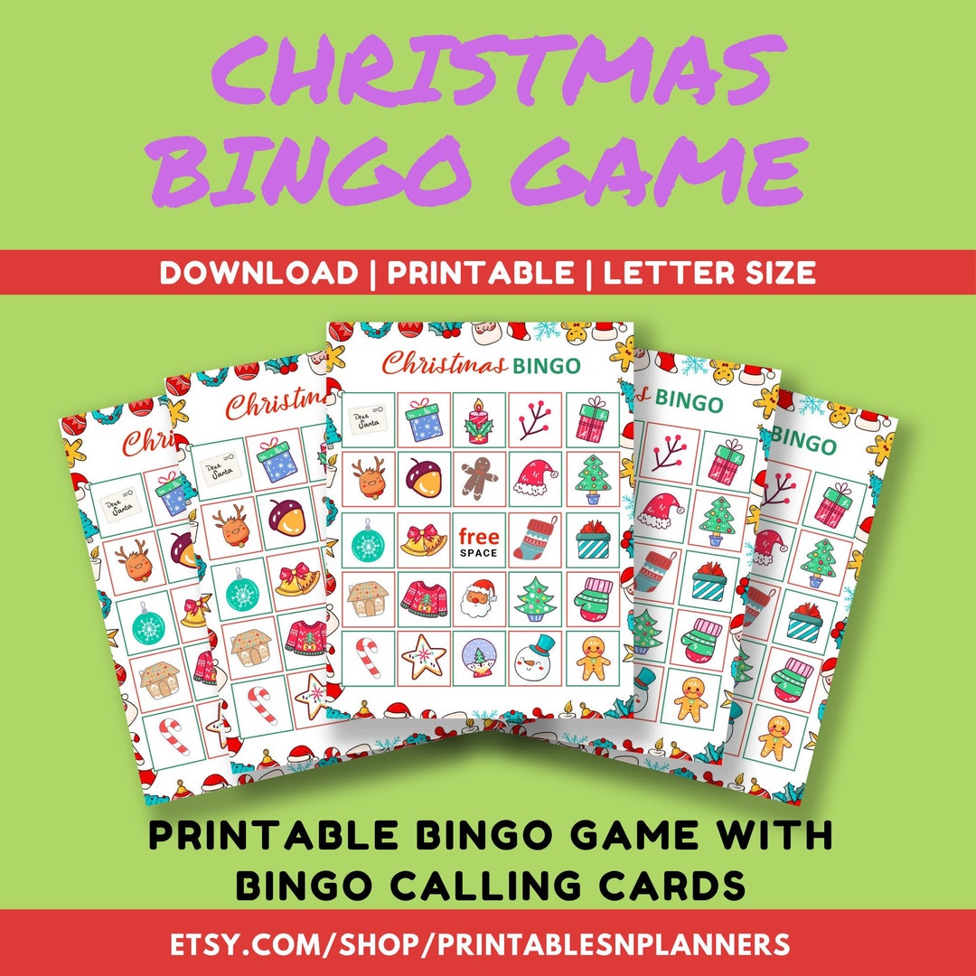 Christmas Printable Bingo Games for Family and Kids Bingo - Etsy