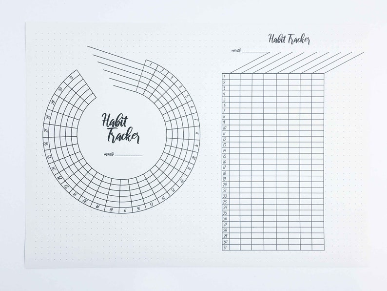 Habit Trackers for Bullet Journal Kit Pages Download Pdf With - Etsy