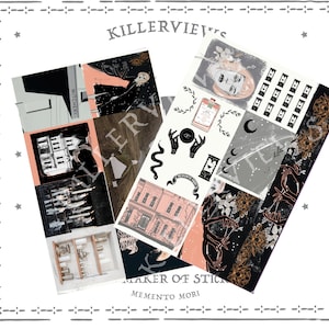 Coral witch Planner feuille autocollante pour kit journal balle et planificateur- sorcellerie Wiccan astrologie graphique