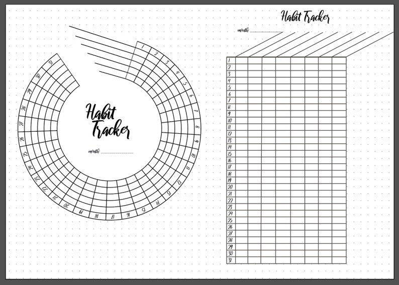 Habit Trackers for Bullet Journal Kit Pages Download Pdf With - Etsy