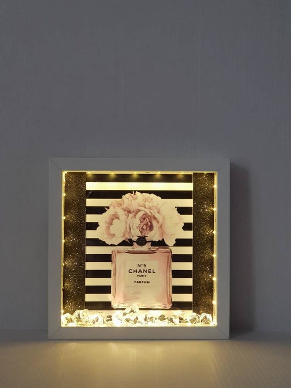 Chanel Inspired Led Light Frame Personalising Option Available Gifts For Her Home Bedroom Decor