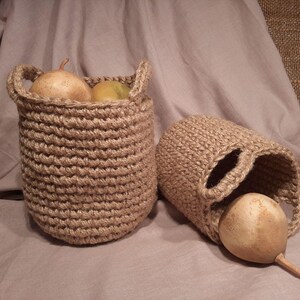 Crochet Pattern Basket with Handles: Kitchen Storage (PDF Pattern)