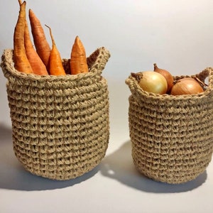 Wzór szydełkowy: Koszyk z uchwytami: Przechowywanie w kuchni (wzór PDF)