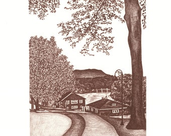 Paradise Pond, Smith College - Limited Edition Lithograph (unframed)