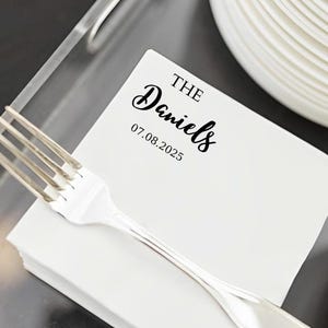 Serviettes de table personnalisées Serviette de table mariage personnalisée Cocktail déjeuner imprimé vaisselle en papier logo Monogramme Serviette de table de mariage personnalisée sur mesure