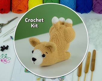 Crochet KIT Amigurumi Yoga Corgi Dog