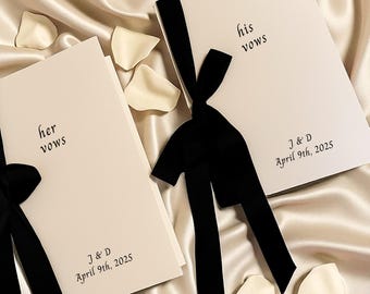 Wedding Vow Books Set of 2 Handmade Paper Vow Books To My Husband To My Wife Customized Wedding Gift Ideas for Bride and Groom Blue Vow Book