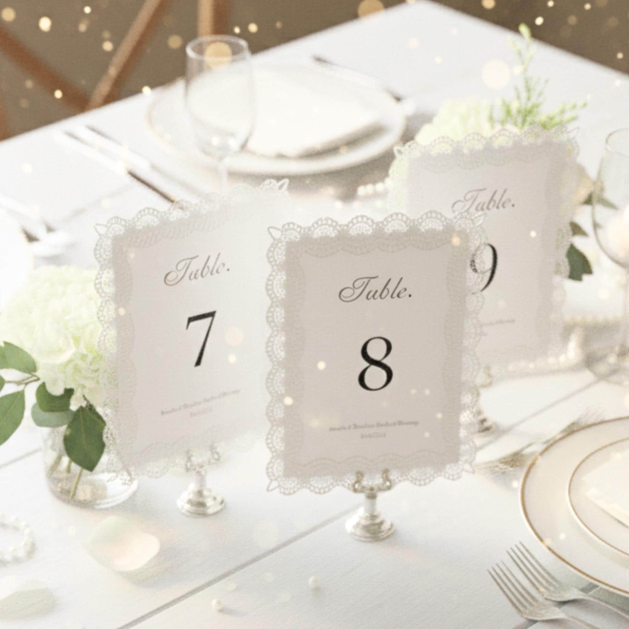 Unique Lace Table Numbers Personalized Lace Trim Table Numbers - Wedding Decor - Romantic Wedding ...