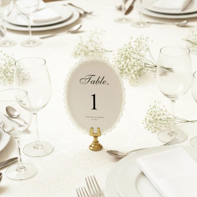 Unique Lace Table Numbers Personalized Lace Trim Table Numbers - Wedding Decor - Romantic Wedding ...