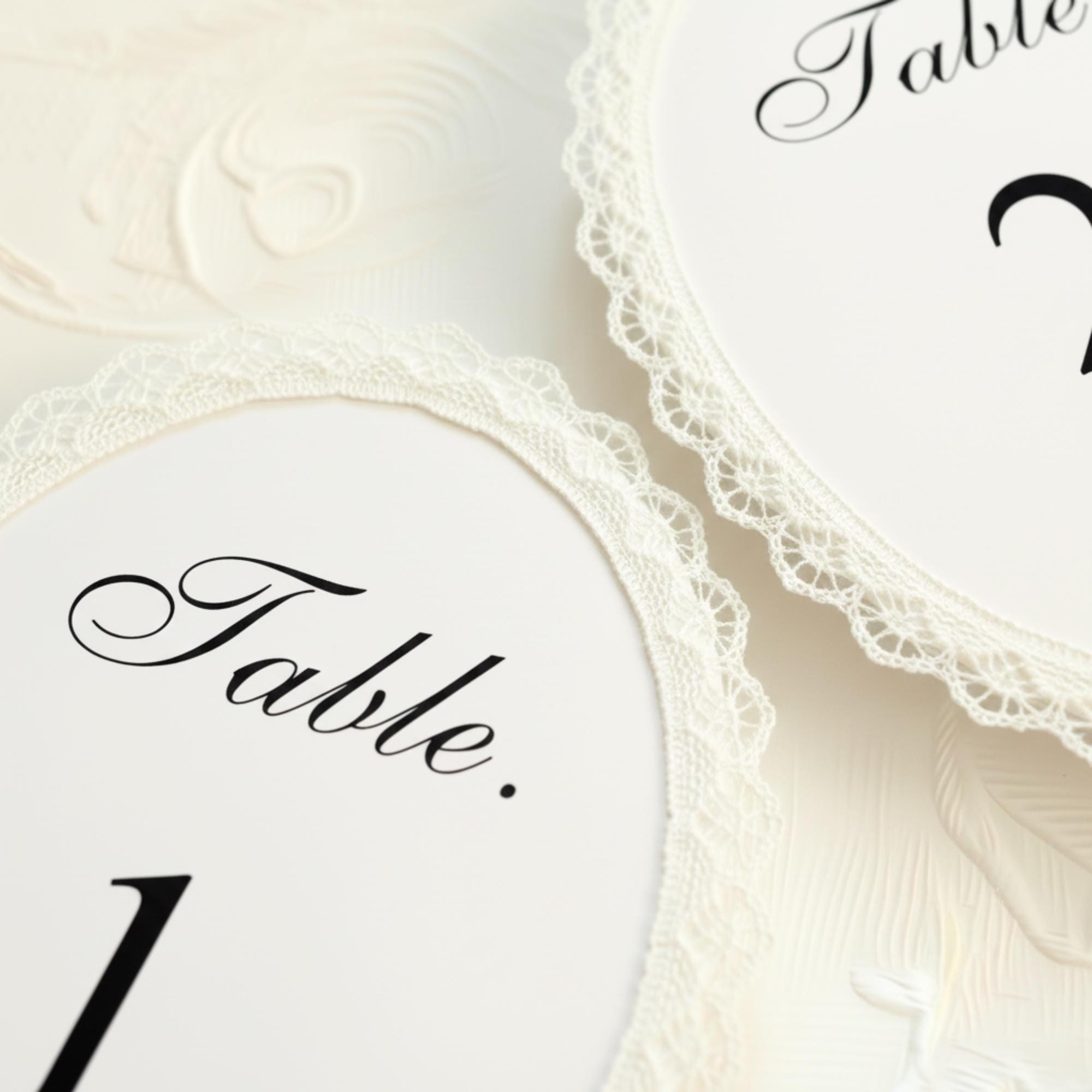 Unique Lace Table Numbers Personalized Lace Trim Table Numbers - Wedding Decor - Romantic Wedding ...