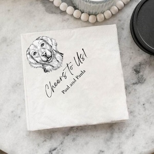 Custom Dog Wedding Napkins Using Pet Photo Personalized Dog Cocktail Wedding Serviettes Custom Cat Napkins Dog Birthday Decorations