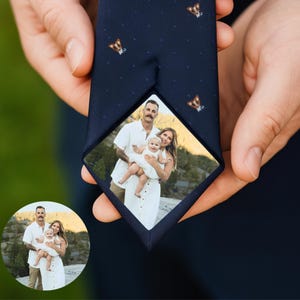 Personalised Photo Tie Label/Dad/Suit Label/Tie Patch/Tie patch/Father of the Bride Groom Gift/Thank You Label/Iron On/Wedding Tie Insert