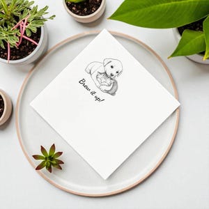 Custom Pet Cocktail Napkins, Dog Wedding Napkins, Custom Pet Cocktail Napkins, Customized Pet Napkins, Custom Pet Portrait Wedding Napkins