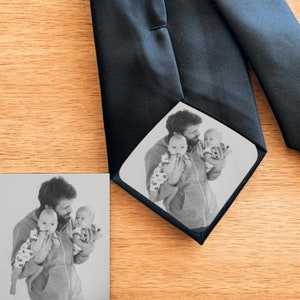 Personalized photo tie, Photo tie patch, Anniversary gift, Personalized photo tie patch, Engagement gift, wedding gift for dad, Custom tie