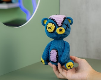 Bear Toy Amigurumi Stuffed Animal Toy Handmade Plushie, Lennutas