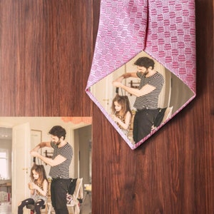 Corbata de seda con foto personalizada para él, Seda de corbata con foto de boda, Regalo para el padre de la novia, Regalo de boda para papá, Seda de corbata con foto personalizada