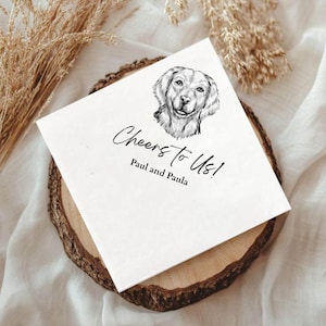 Custom Dog Wedding Napkins Using Pet Photo Personalized Dog Cocktail Wedding Serviettes Custom Cat Napkins Dog Napkins Birthday Decorations