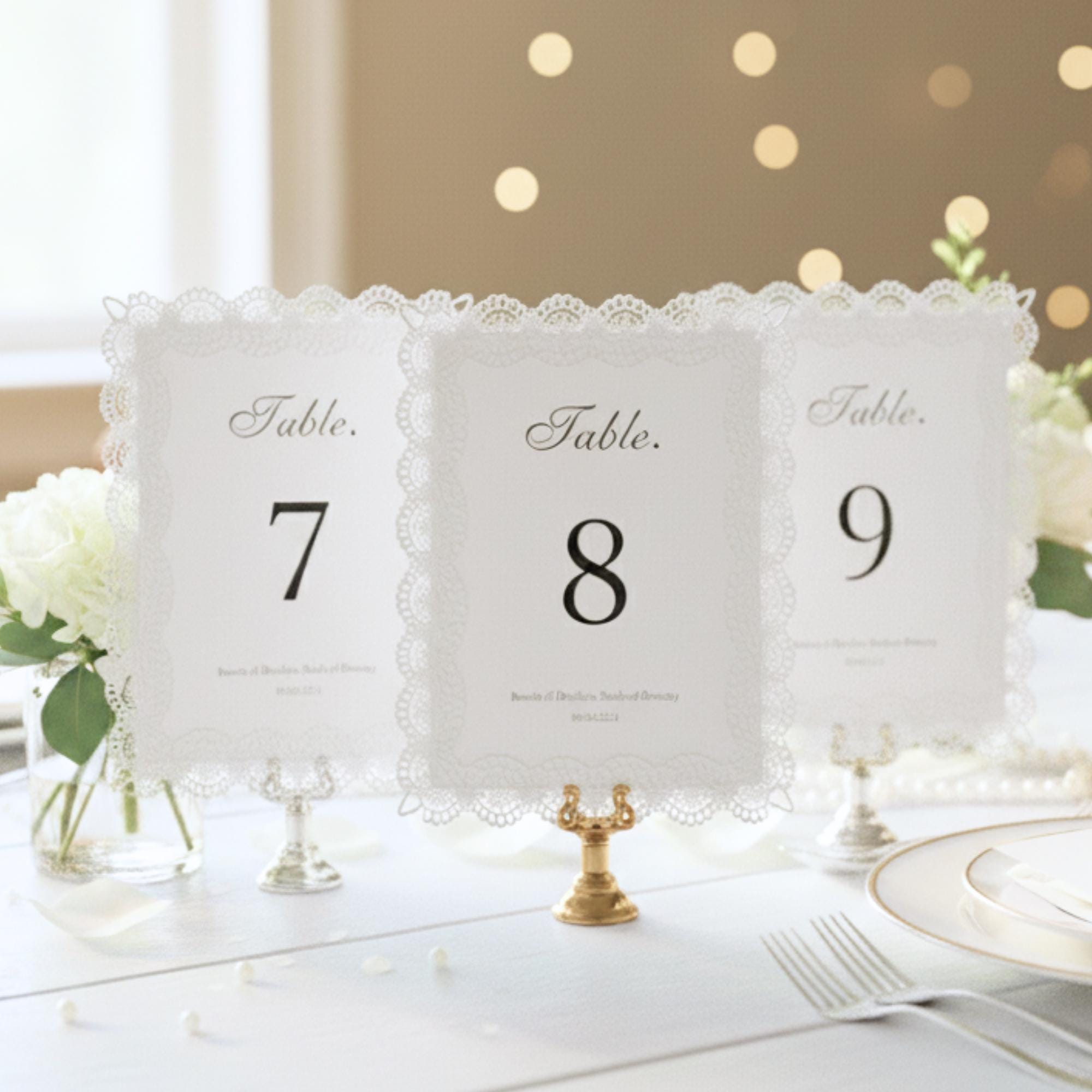 Unique Lace Table Numbers Personalized Lace Trim Table Numbers - Wedding Decor - Romantic Wedding ...