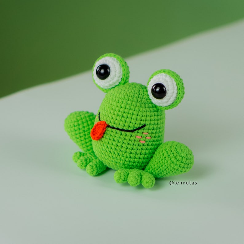 Amigurumi Kit, Crochet Starter Kit, Jelly the Frog With A Christmas Hat