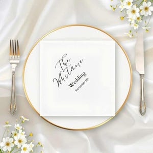 Custom Wedding Napkins With Name | Personalized Party Napkins with 100 Sheets | Any Text On Engagement Napkins