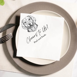 Custom Dog Wedding Napkins Using Pet Photo Personalized Dog Cocktail Wedding Serviettes Custom Cat Napkins Dog Birthday Decorations