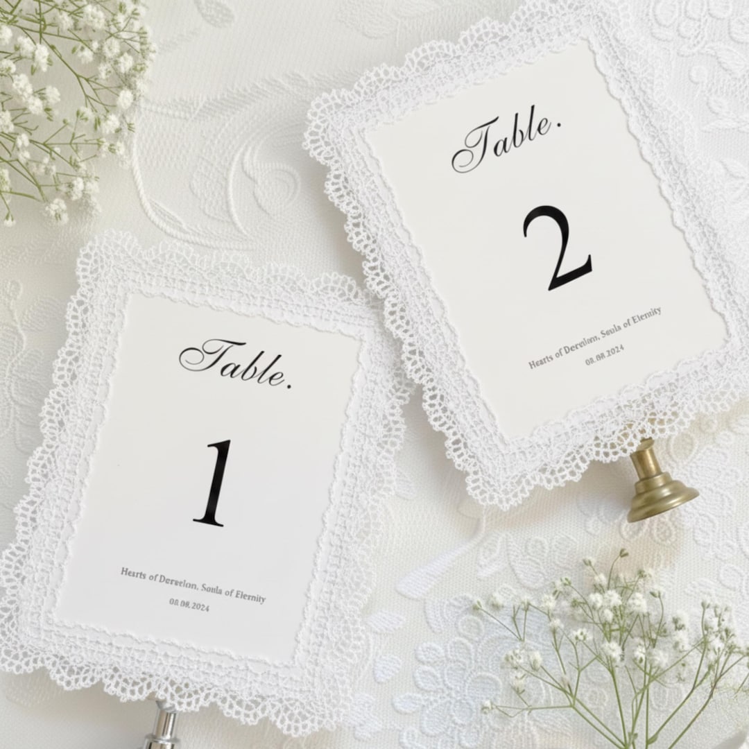 Unique Lace Table Numbers Personalized Lace Trim Table Numbers - Wedding Decor - Romantic Wedding ...
