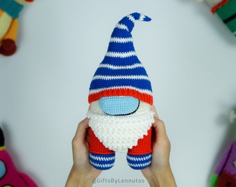 Among Us Gnome Toy Crochet Plushies Amigurumi Stuffed Animals Handmade , Lennutas