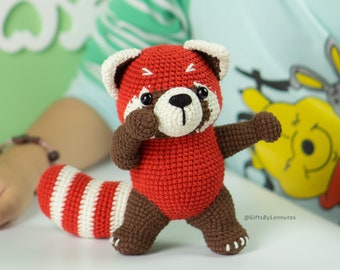 Red Panda Amigurumi Stuffed Animals And Plushies Toy Handmade, Lennutas