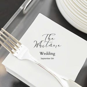 Serviettes de table personnalisées Monogramme de mariage initiales Logo de la fête papier imprimé Déjeuner Cocktail Serviettes de table personnalisées mariage sur mesure