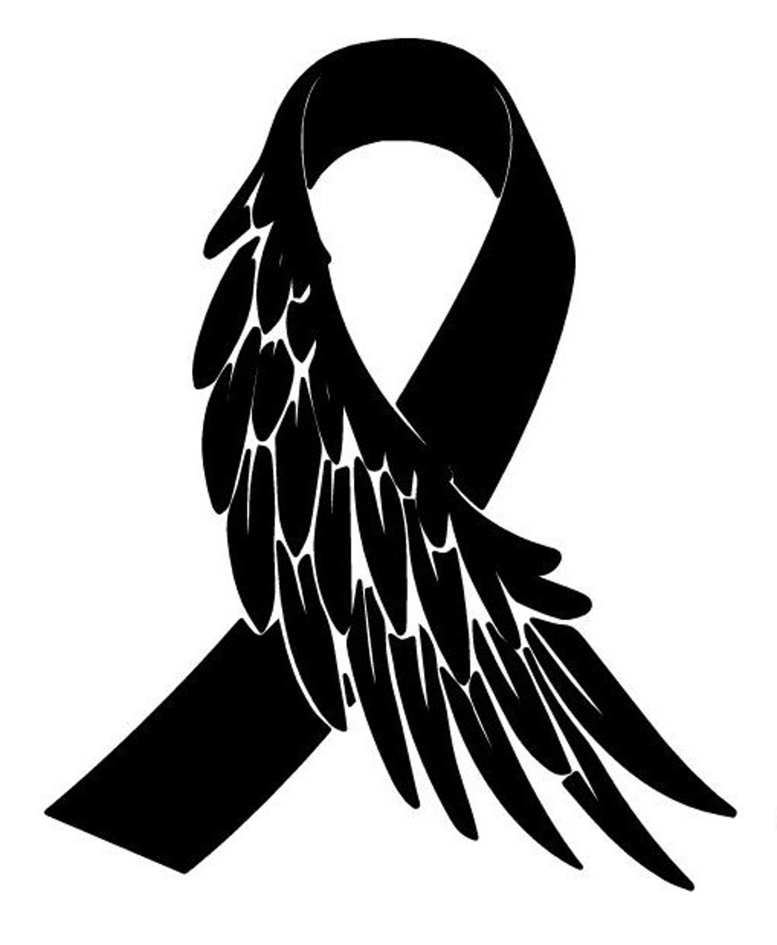 Cancer Ribbon With Angel Wings Svg