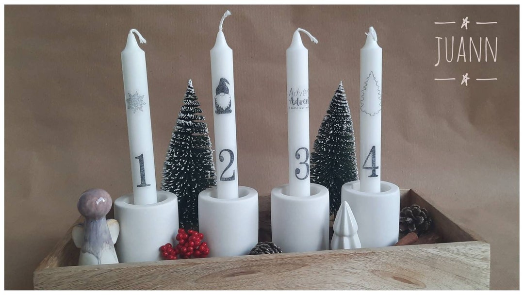 Advent Wreath Set Incl. 4 Christmas Candles Rod Candle Etsy
