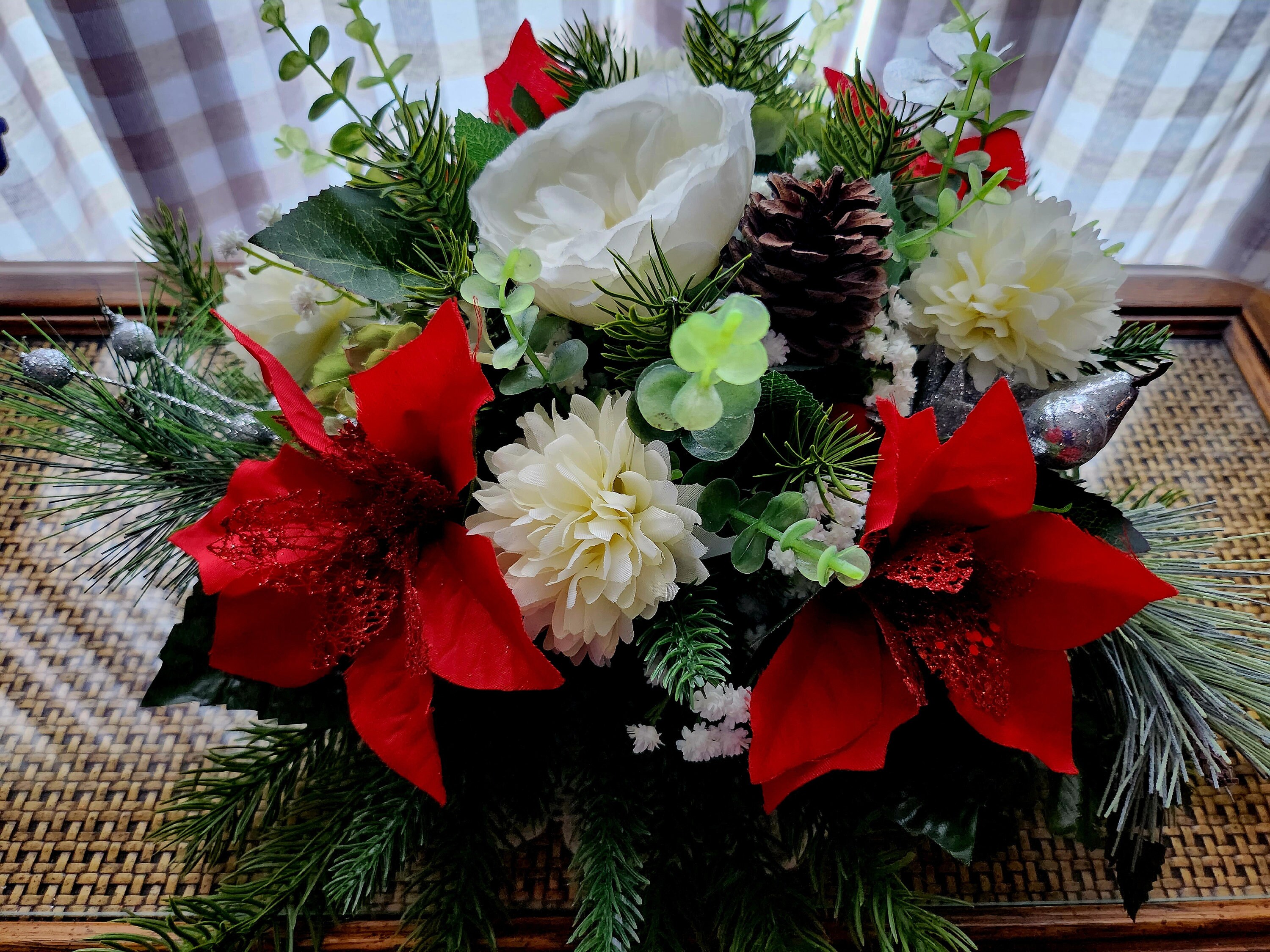 Cemetery Christmas Arrangement, Memorial Christmas Arrangement Etsy