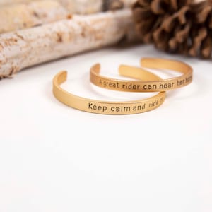 Set of 2 bangle bracelets - Equestrian Bracelet - Horse Gift ideas