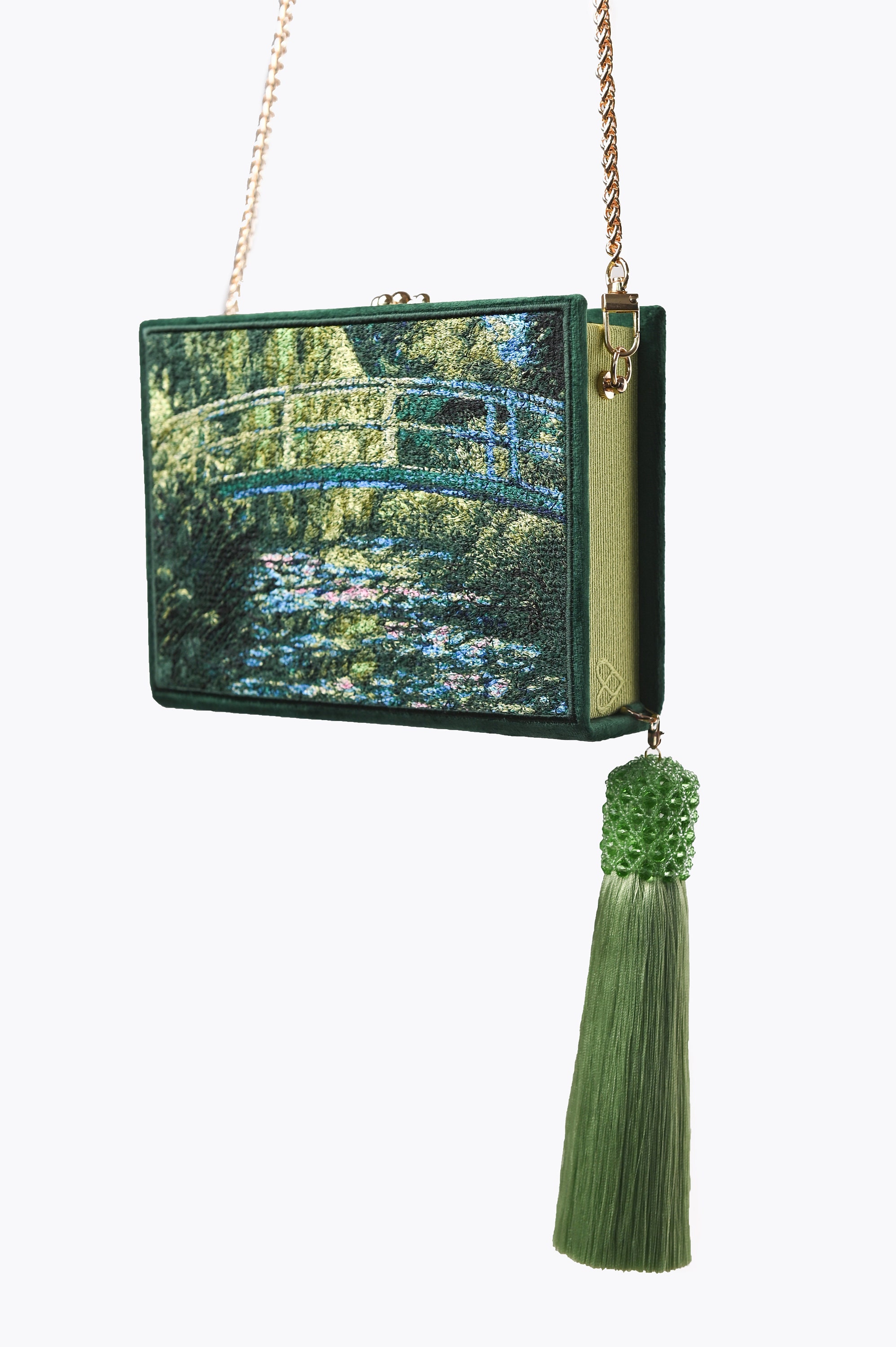 Embroidered clutch MONET, wedding clutch, art bag, Christmas gift