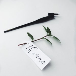 Minimalistyczna karta z miejscem na ślub / Minimalistyczna etykieta z imieniem / Karta z podziękowaniem / Etykieta z imieniem i kaligrafią / Karta z miejscem na kaligrafię