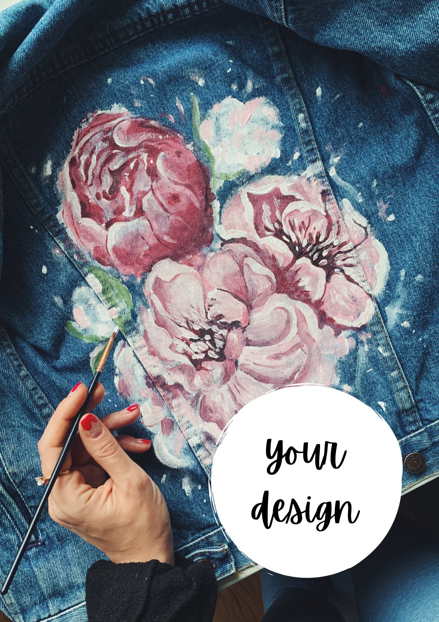 YOUR DESIGN / Hand Painted Jean Jacket / Custom Denim Jacket