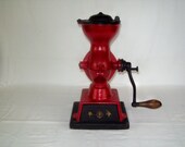 Antique L. F. C. Cast Iron Hand Crank Coffee Grinder New Britain Conn USA