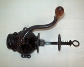 Antique Crystal Arcade Coffee Bean Grinder Primitive Wall Mount Coffee Grinder
