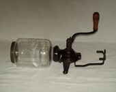 Antique Crystal Arcade 25 Cast Iron Coffee Grinder Wall Mount Hand Crank Unit