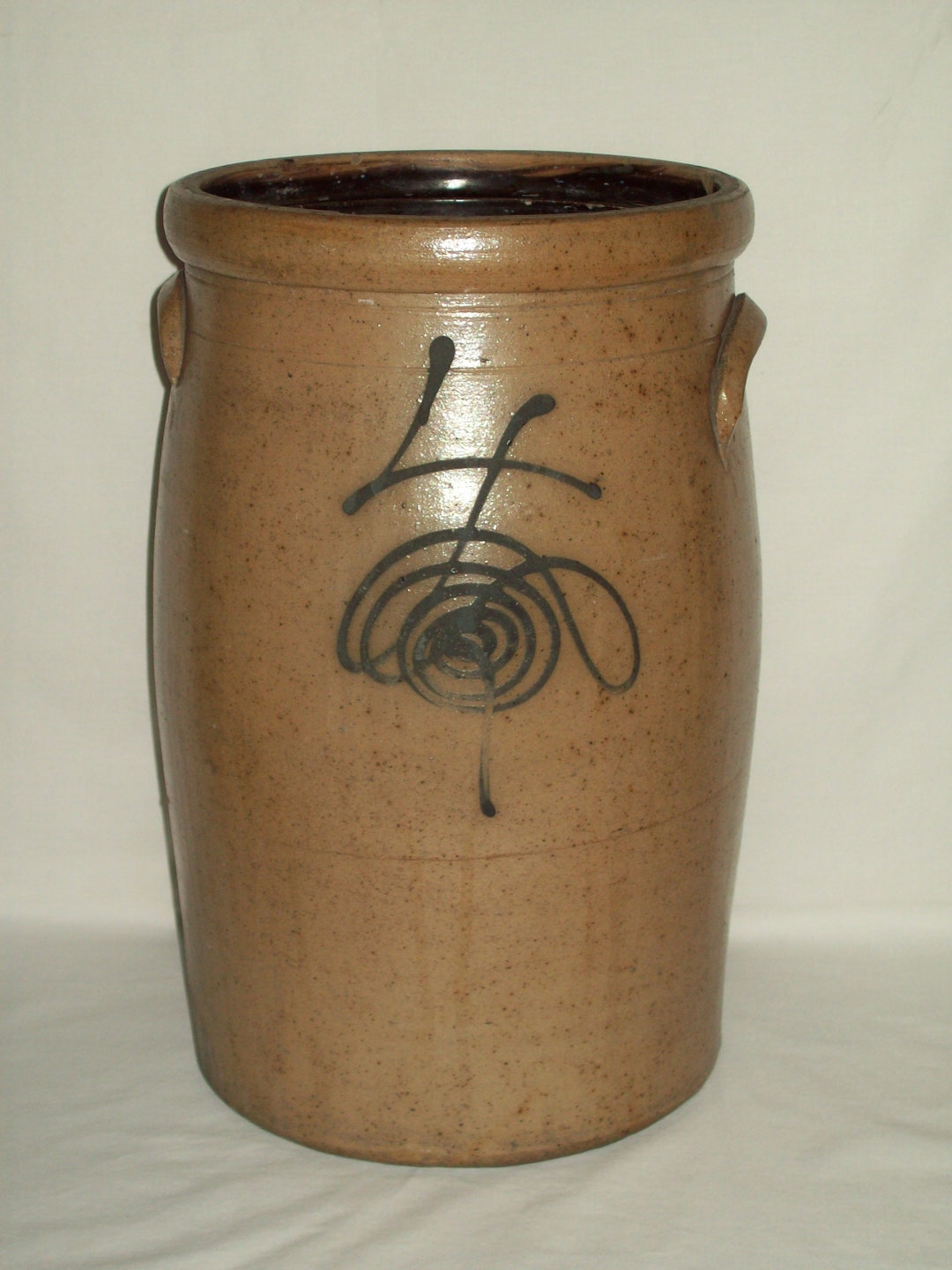 Primitive 4 Bee Sting Butter Churn Crock Red Wing Stoneware Salt Glaze