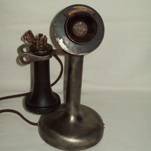 Early Dean Electric &quot;COSMO&quot; Antique Candle Stick Telephone ~ This Old Unit Displays Well !