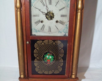 Antique Seth Thomas Mantle Clock ~ Key Wind Pendulum Weighted Movement ~ Working Condition !