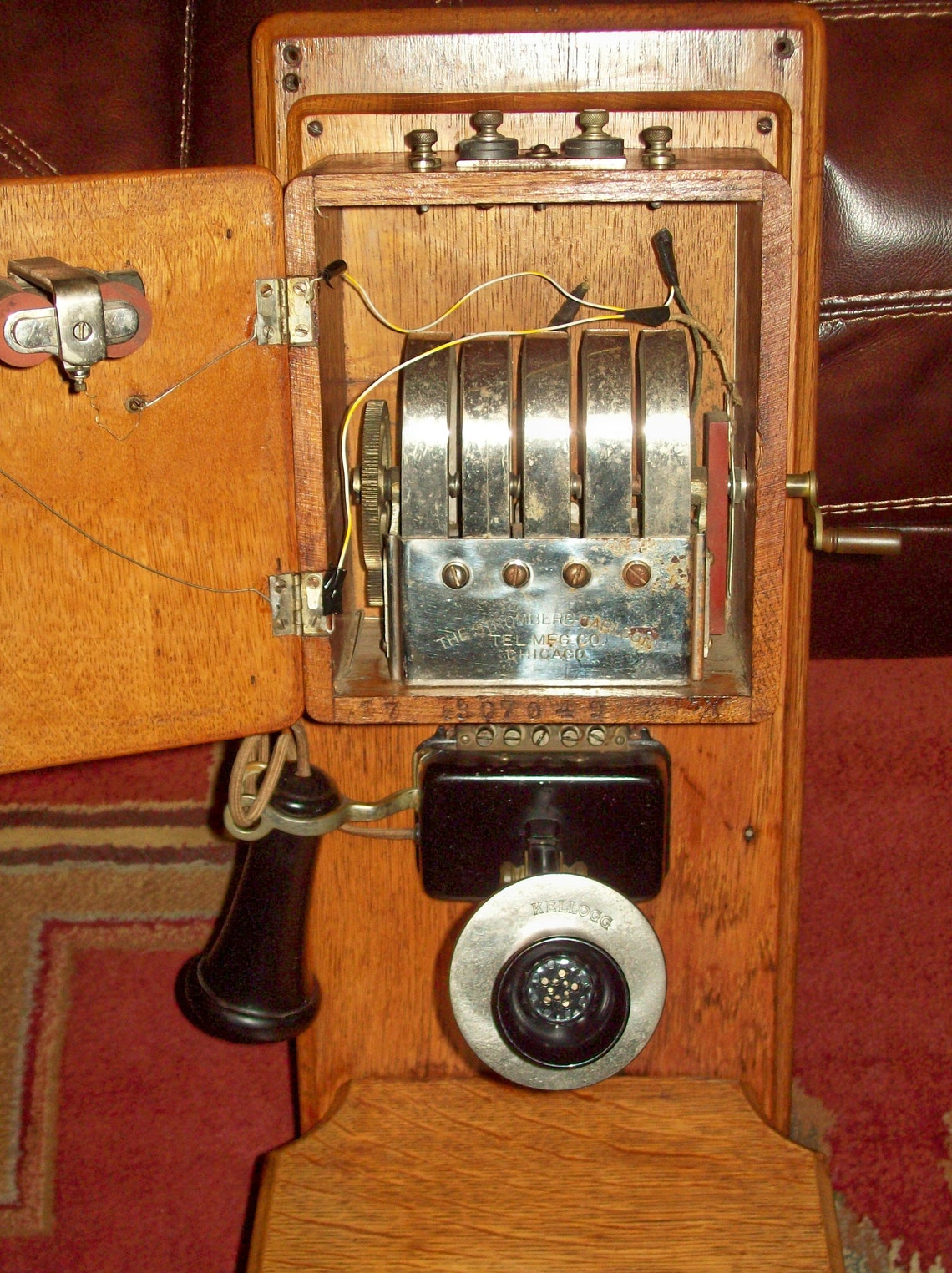 Antique Wall Mount Hand Crank Phone Double Wood Box Early Etsy Canada