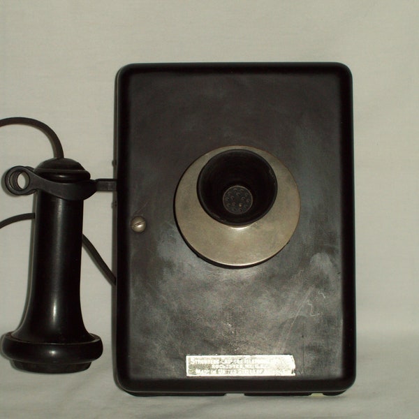Early Non-Dial Stromsberg Carlson Telephone ~ Nice Antique Wall Mount Metal Box Phone ~ Displays Well !