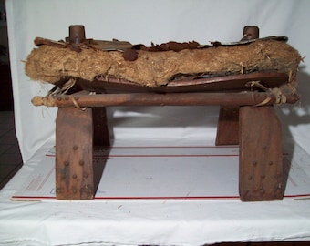Antique Camel Saddle / Foot Stool with Original Cushion Filling that Needs Recovered!